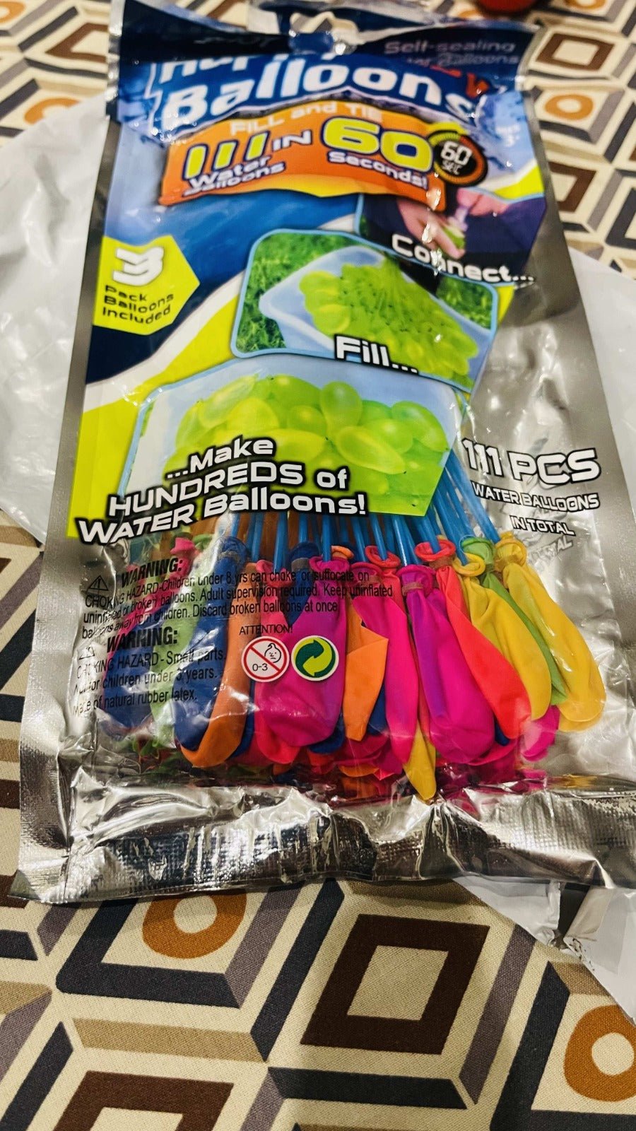 111 Pcs Fast-Fill Magic Water Balloons Kit - Quick-Fill Self-Sealing Water Bombs for Outdoor Water War Games & Summer Party Supplies - SlyCart