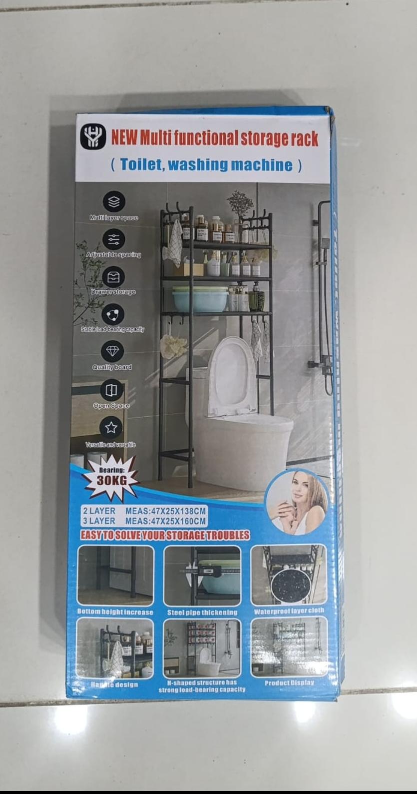 Multi-Layer Bathroom Storage Rack | Space-Saving Toilet Organizer | Strong Carbon Steel Shelf For Towels & Toiletries - SlyCart