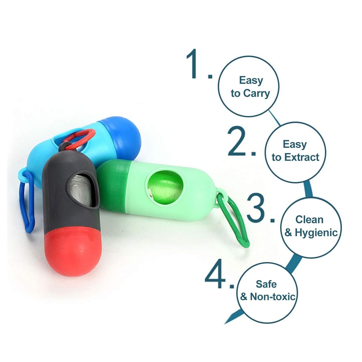 1Pc Baby Diaper Bag Dispenser With Rope/Hook | Includes 1 Roll Of 18 Disposable Bags | Random Colour - SlyCart