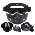 2-in-1 Motorcycle Helmet with Detachable Goggles & Mask | UV Protection Anti-Fog Bike Helmet - SlyCart