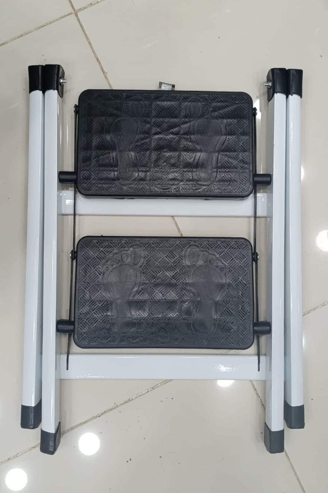 2-Step Folding Metal Step Stool Ladder | Anti-Slip Safety Ladder for Home & Kitchen Use - SlyCart