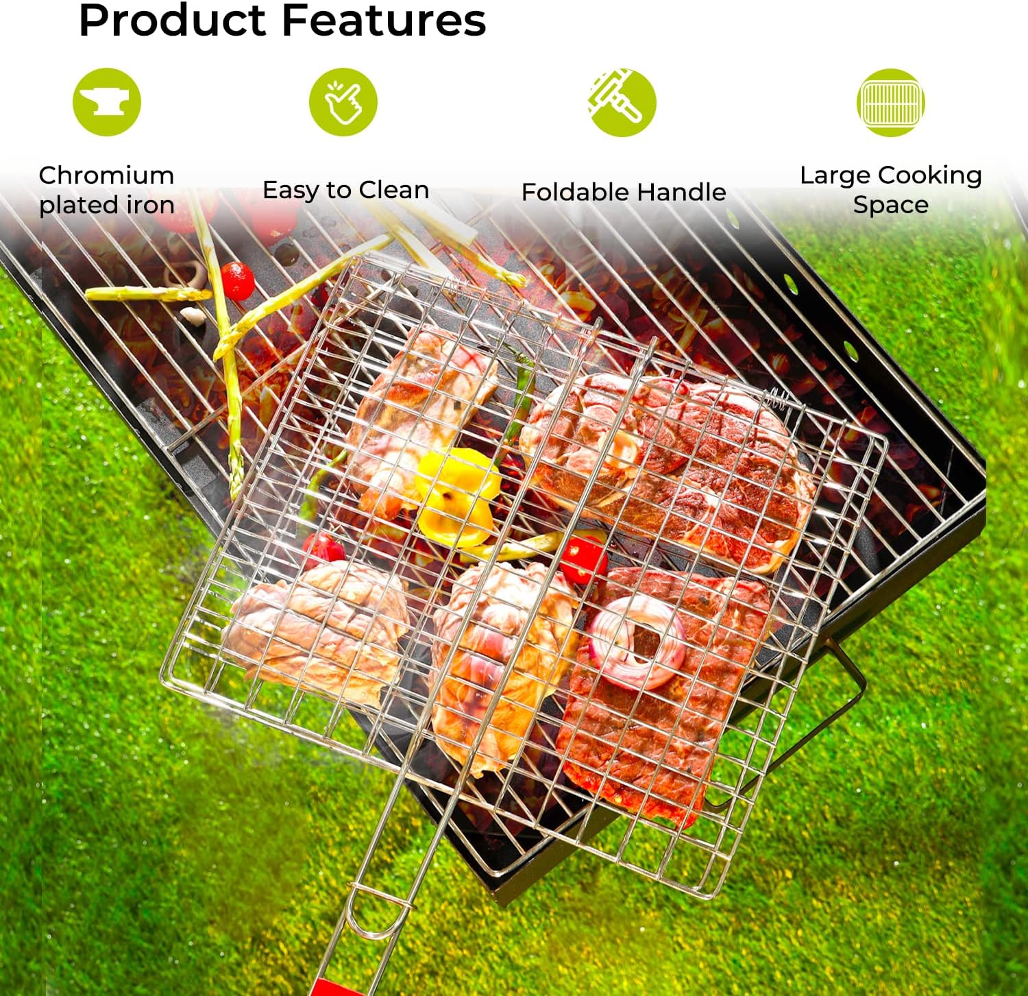 Bbq Stainless Steel Hand Grill (Small Size). - SlyCart