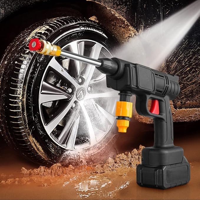Automatic Cordless Car Wash Spray Gun | 48V High Pressure Lithium Battery | Wireless Foam Jet Washer (Double Battery)