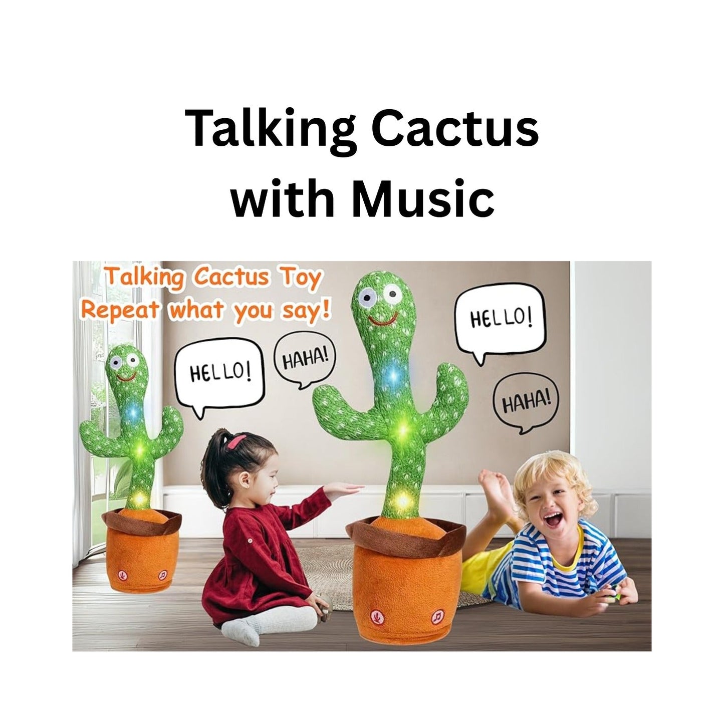 Dancing Cactus Toy for Kids – Talking & Singing Plush Cactus | Interactive Mimic Toy | Battery Operated Fun Toy for Toddlers (Without Box) - SlyCart