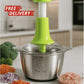 Large 2L Bowl Effortless Vegetable Chopper & Meat Mincer – Manual Hand-Press Food Processor for Fruits, Herbs, Garlic, and Onions (Random Color)