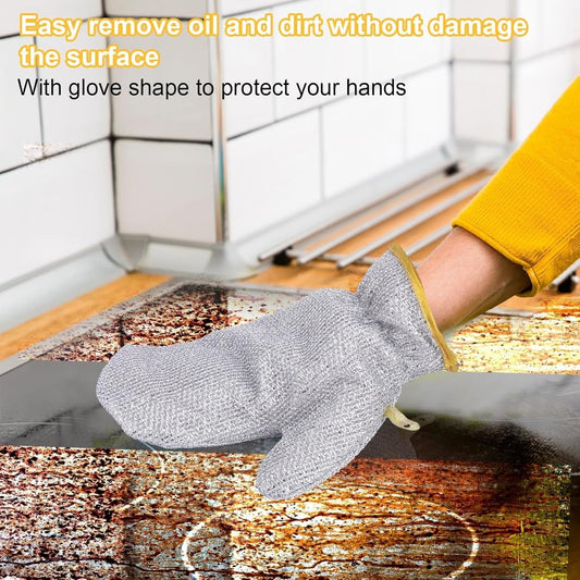 Heavy-Duty Wire Scrubber Dishwashing Mitts – Heat Resistant Steel Wire Cleaning Gloves for Pots, Pans, Grills, and Kitchen Tasks ( single ) - SlyCart