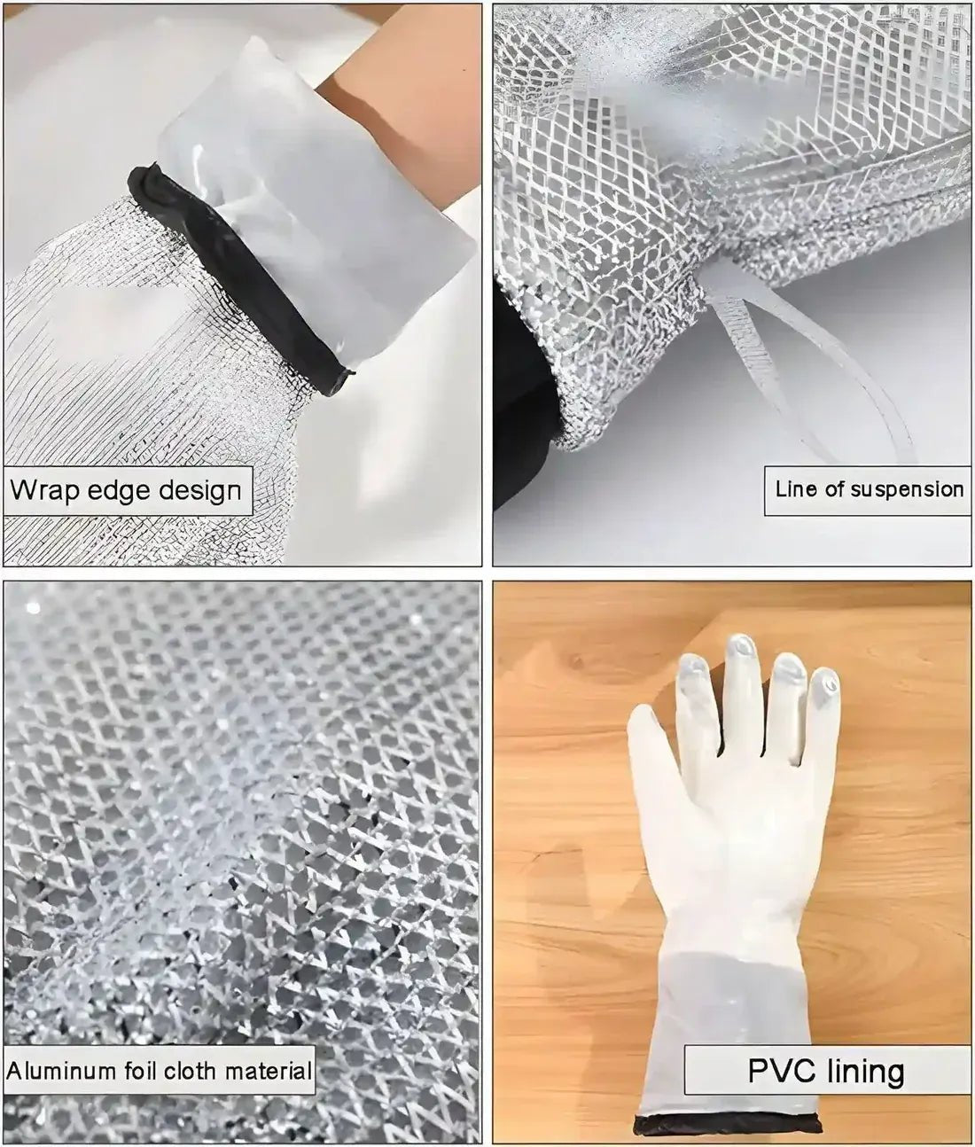 Heavy-Duty Wire Scrubber Dishwashing Mitts – Heat Resistant Steel Wire Cleaning Gloves for Pots, Pans, Grills, and Kitchen Tasks ( single ) - SlyCart