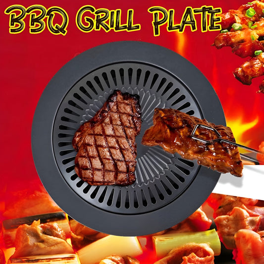 Non Stick Grill BBQ 32cm / BBQ Grill Frying Pan Non-Stick Korean Traditional Cast Iron Grill Pan - SlyCart