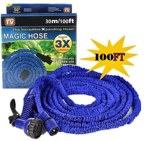 100 Feet Magic Hose pipe 100ft Expandable Garden Magic Water Hose Pipe ,Flexible Magic Water Hose Pipe With Spray Nozzle Garden Hose Retractable DIY Car Wash Tool