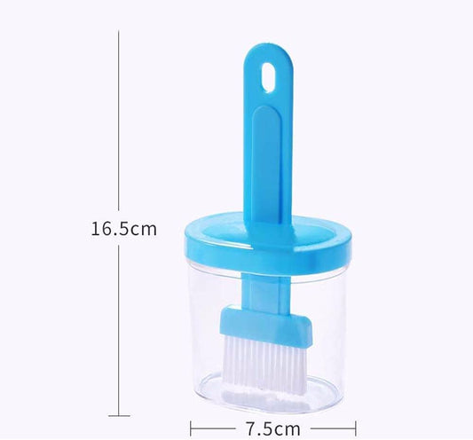 Plastic Oil Bottle Seasoning Dispenser with Silicone Rubber Bristle Brush for BBQ, Oil Brush Bottle Set Oil Storage Container for Kitchen (Multicolor) - SlyCart