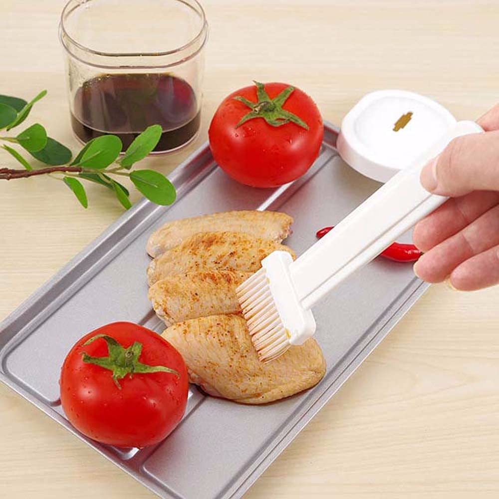 Plastic Oil Bottle Seasoning Dispenser with Silicone Rubber Bristle Brush for BBQ, Oil Brush Bottle Set Oil Storage Container for Kitchen (Multicolor) - SlyCart