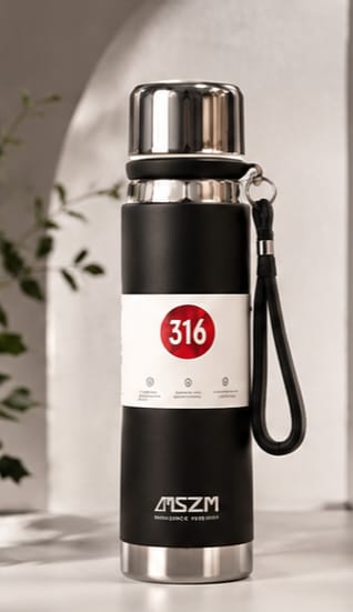 Premium SZM 750ml Stainless Steel Water Bottle Leakproof | Random Color - SlyCart