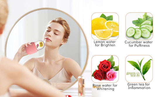 Silicone Ice Cube Roller Massager for Face Eyes and Neck Naturally Conditioning and Skin Care De Puff Eye Bags Reduce Migraine Pain Reusable Massage Silicone Ice Mold - SlyCart