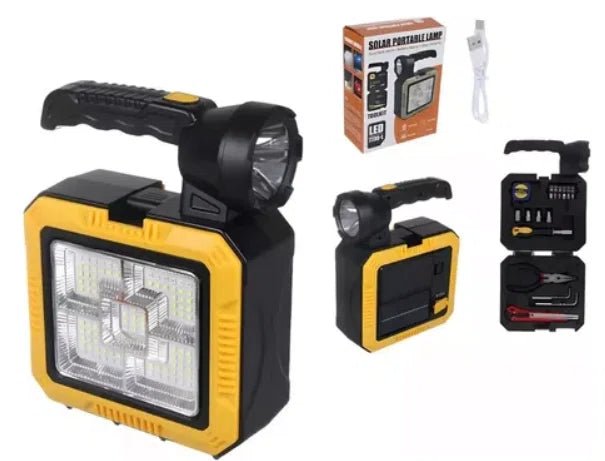 Solar Portable LED Lamp 7739-L | Rechargeable Emergency Light for Outdoor Camping & Home Use - SlyCart