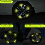 20 Pcs Car Hub Reflective Sticker Car Accessories Decorative Strips General For Use Of Bicycle Automobile And Motorcycle Tyre